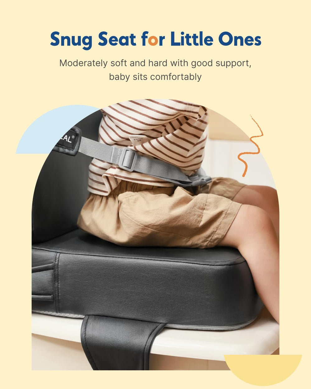 HOMEAL booster seat is portable and quick to set up for outings and travel.