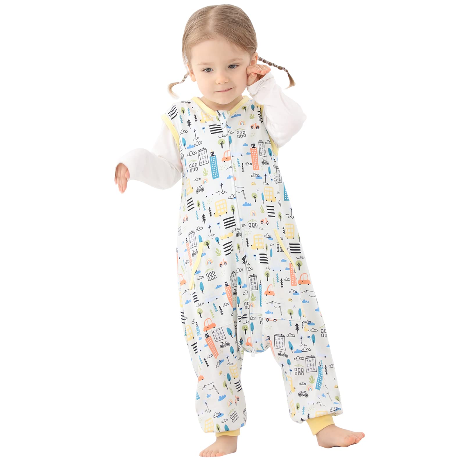HOMEAL Sleep Sack for 2T-3T with legs keeps toddlers warm and mobile.
