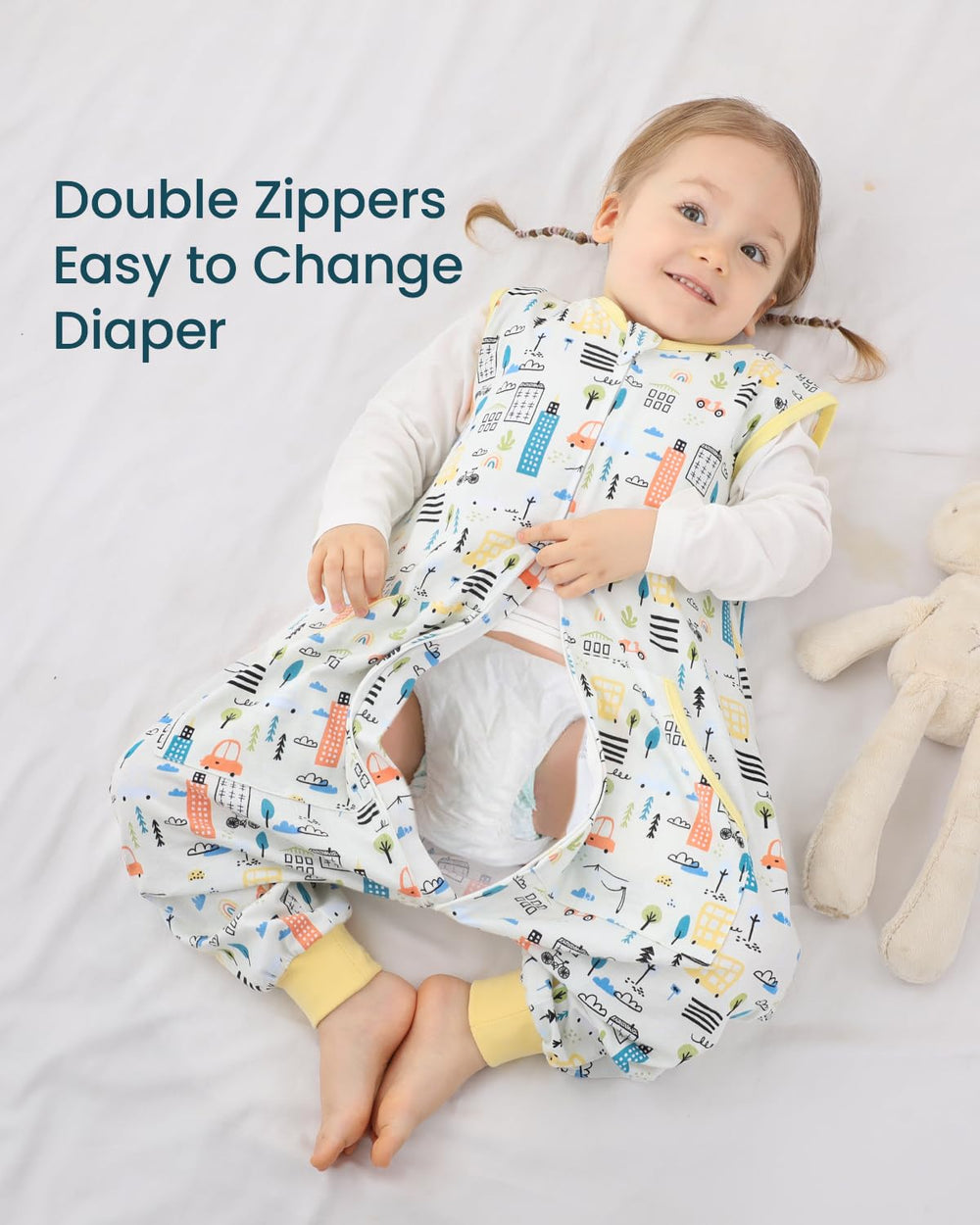 HOMEAL Sleeveless cotton sleep sack keeps toddlers cool and cozy.