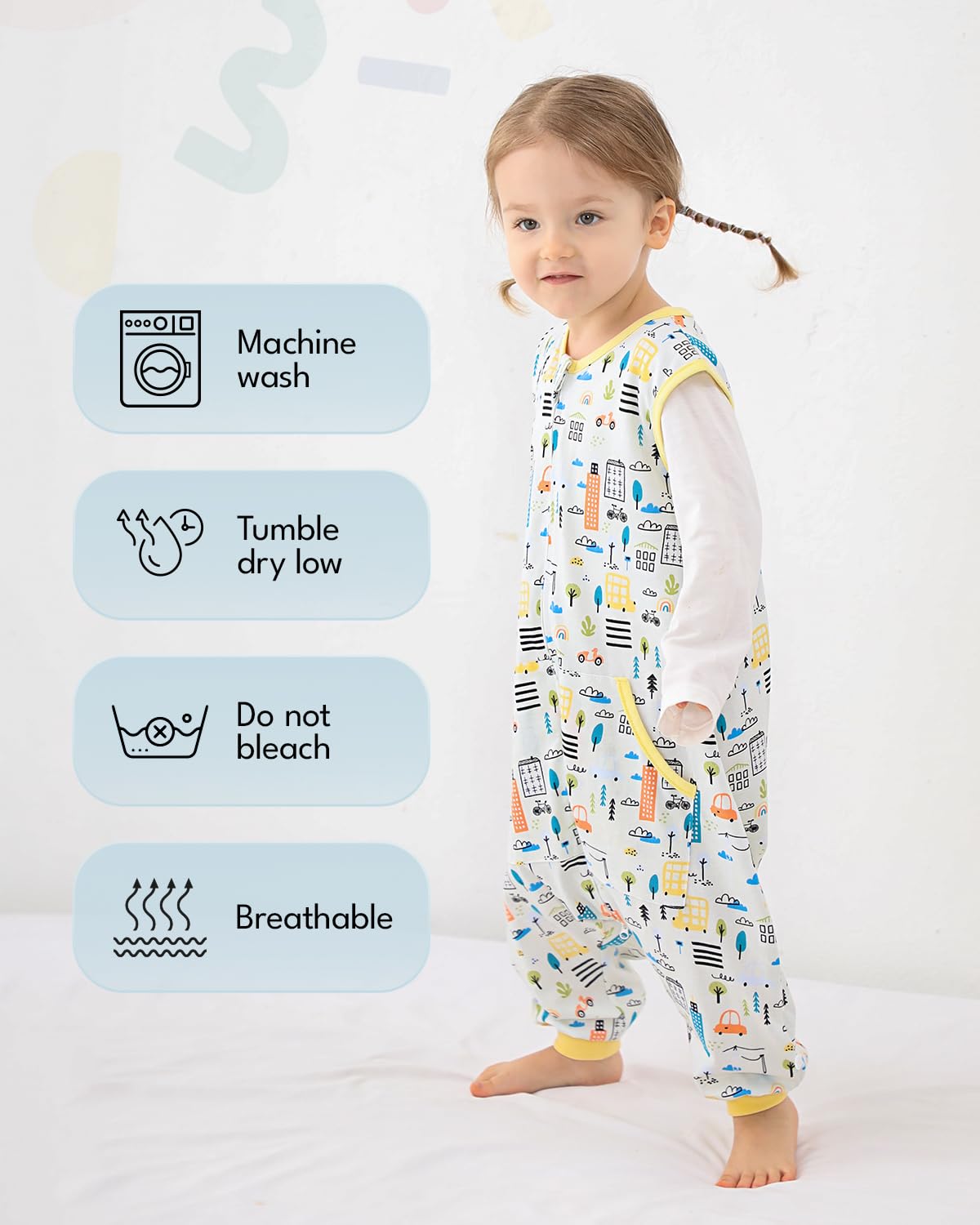 HOMEAL Sleep Sack is machine washable for easy care.