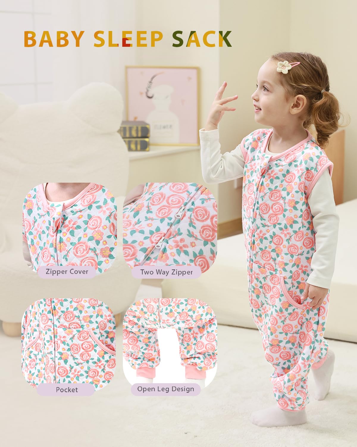 HOMEAL soft cotton outer and lining for gentle bedtime comfort.