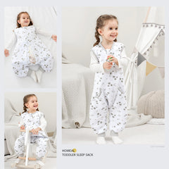 HOMEAL sleep sack leg-length snaps to grow with your toddler.