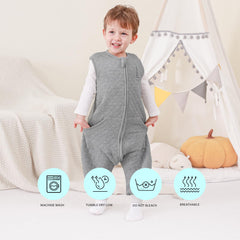 HOMEAL Toddler Sleep Sack with Legs two large pockets for nighttime essentials.