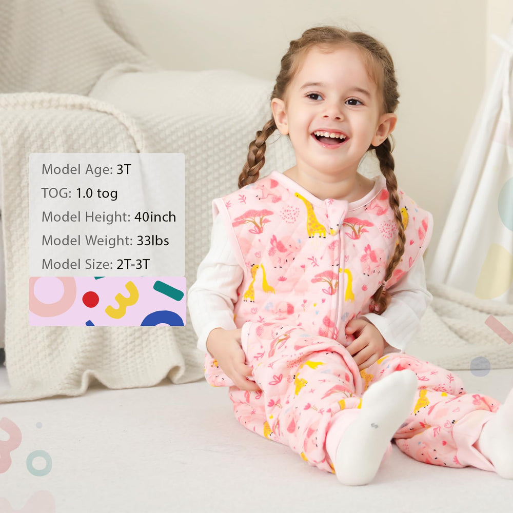 HOMEAL Sleep Sack with Legs pockets for tiny nighttime treasures