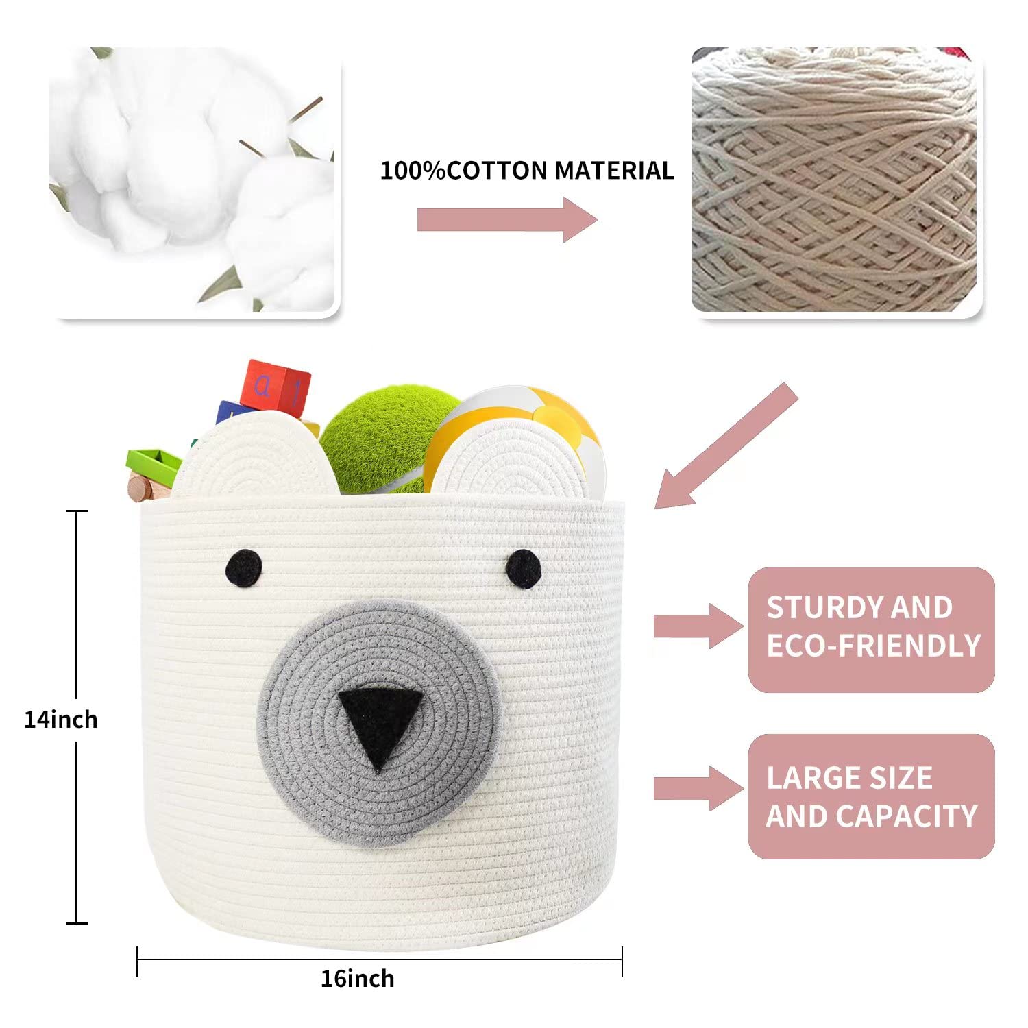Homearda bear face detail adds cute charm to kids' room decor.