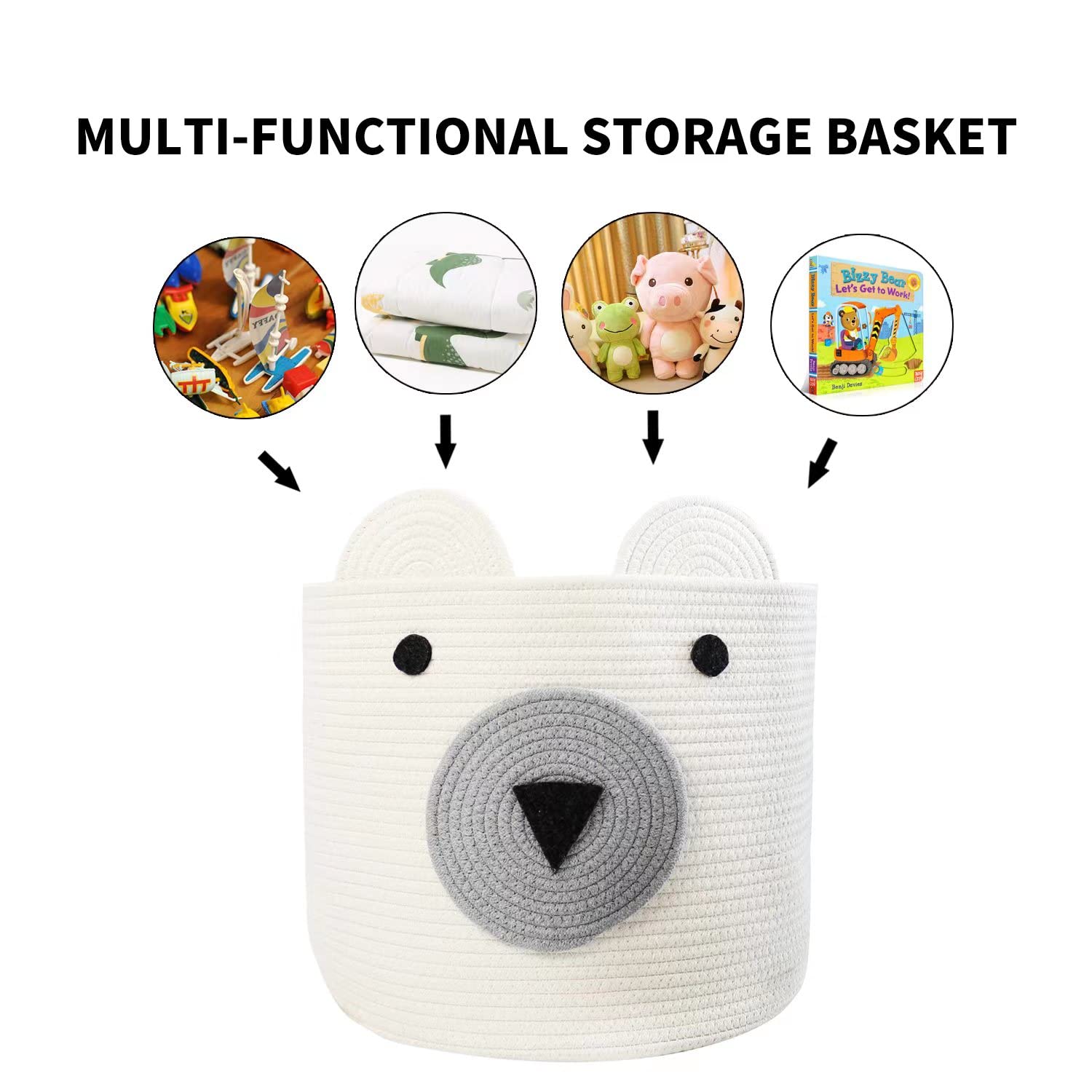Homearda dimensions show 16 inches diameter and 14 inches height for roomy storage.