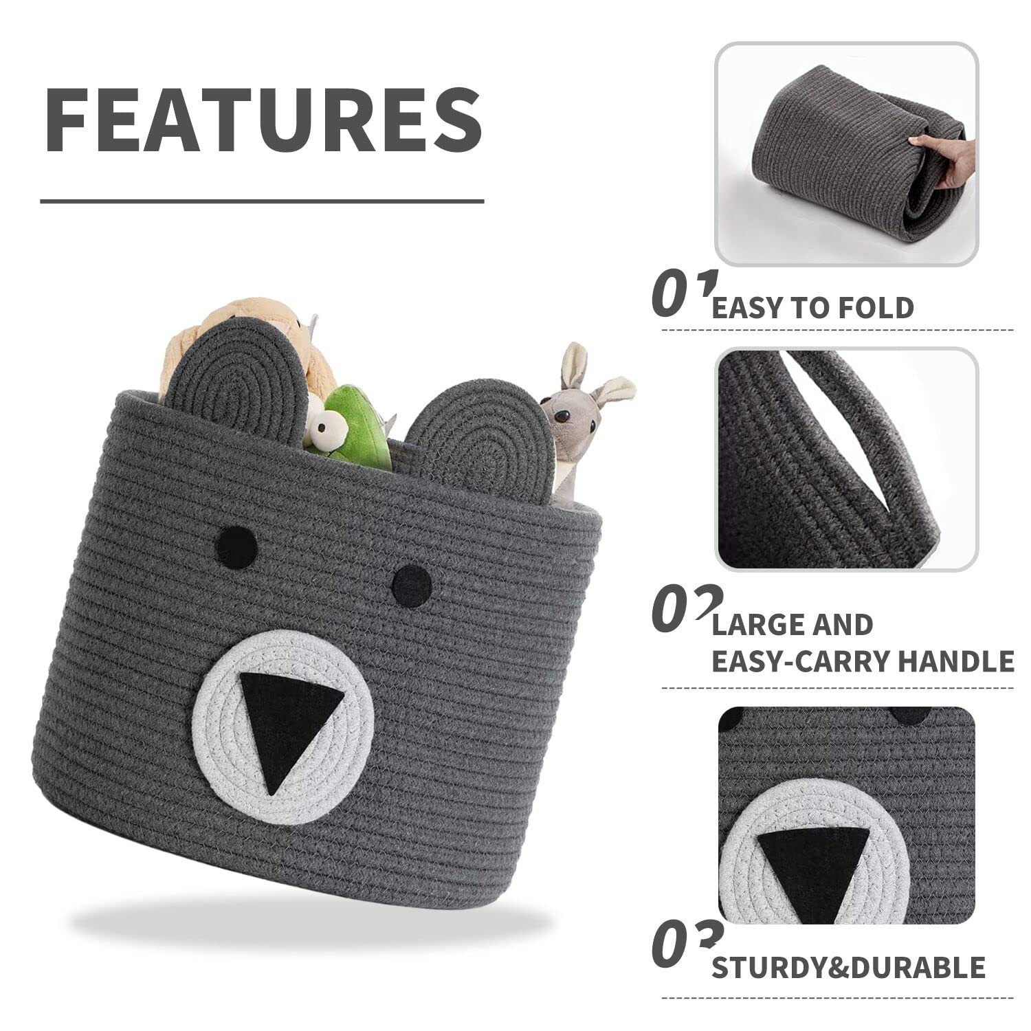Homearda foldable basket folds flat for easy packing and travel