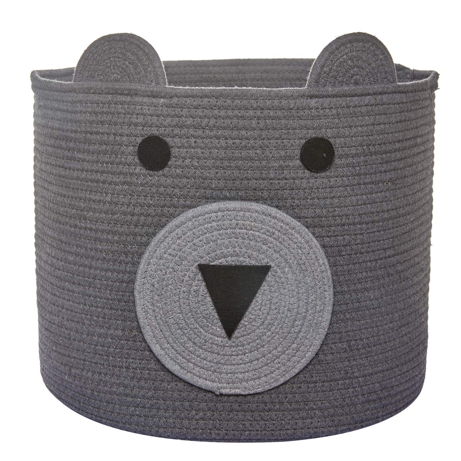 Homearda foldable rope bin with bear design for playful nursery organization