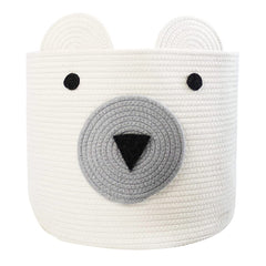 Homearda foldable woven laundry basket with bear design for easy toy storage.