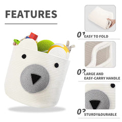 Homearda white cotton rope material emphasizes soft texture and safe storage.