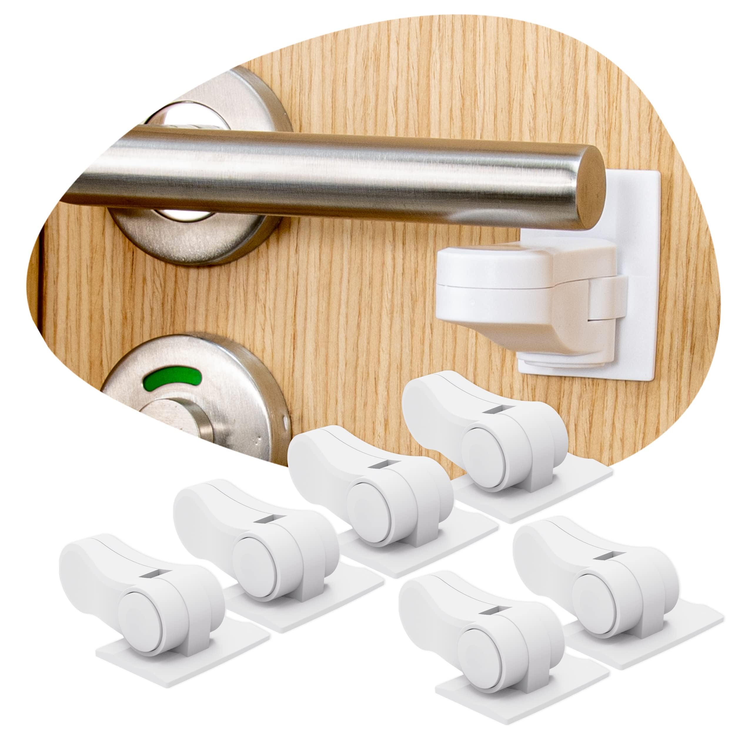 HomeBrella 6-pack door lever lock for child safety, quick application.