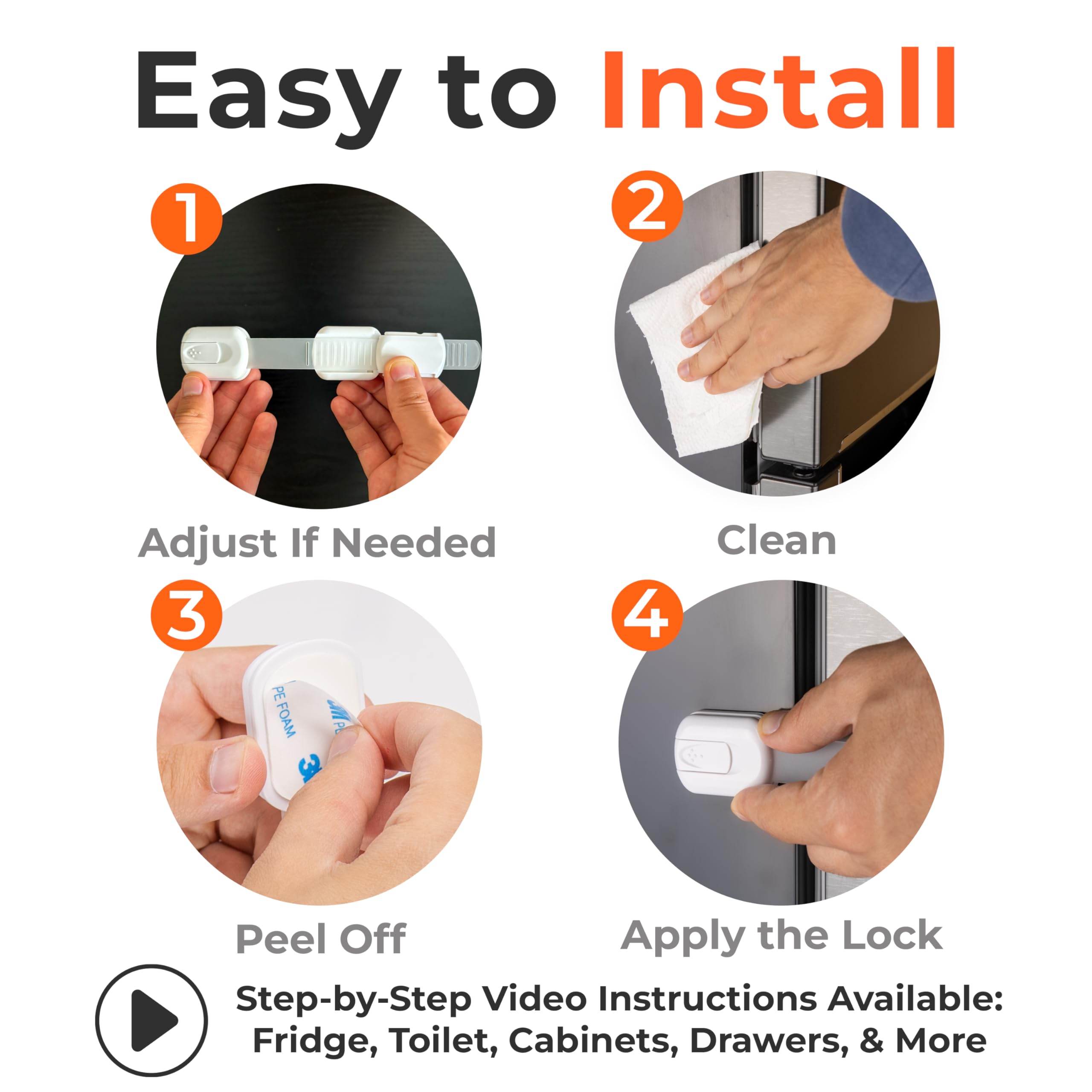 HomeBrella fridge lock removal shown with dental floss or a hairdryer.