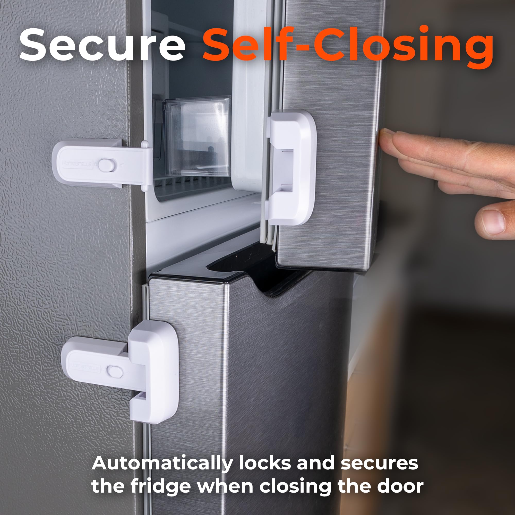 HomeBrella fridge lock installed with no drilling required.