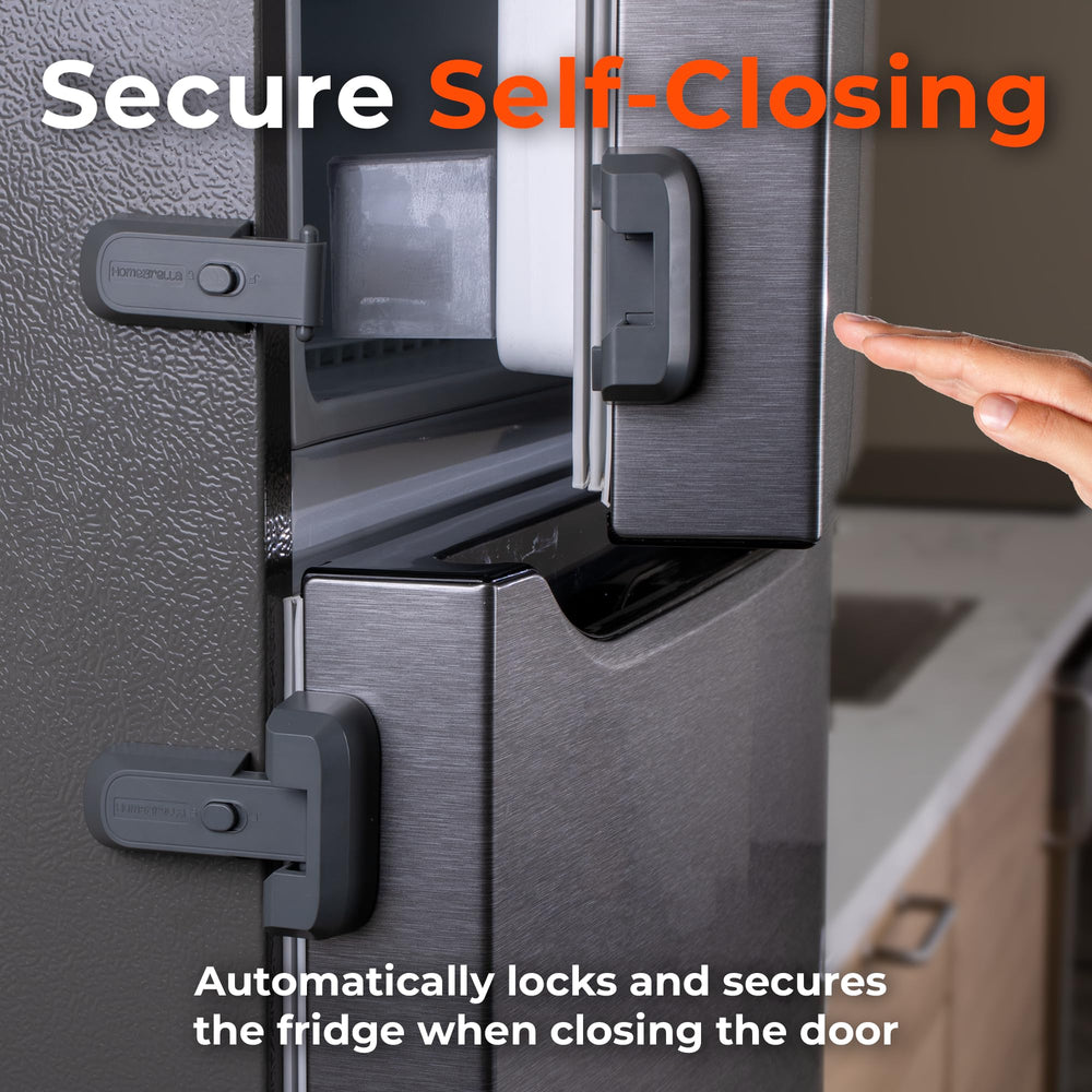 Close-up of automatic self-locking mechanism securing the door after closing.