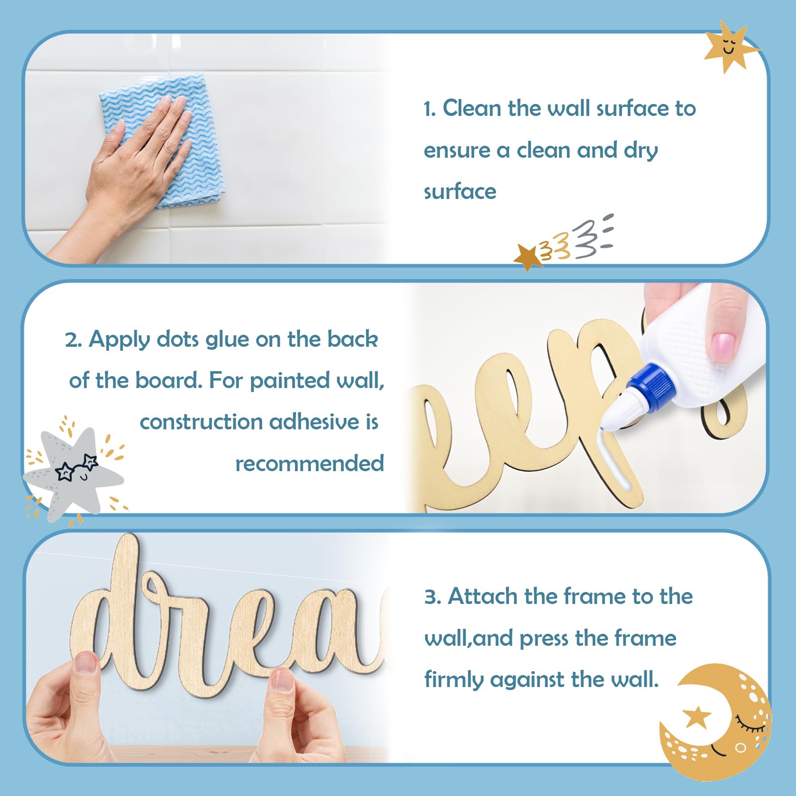 HomeCasa Cloud sign pairs with stars for a cohesive nursery theme.