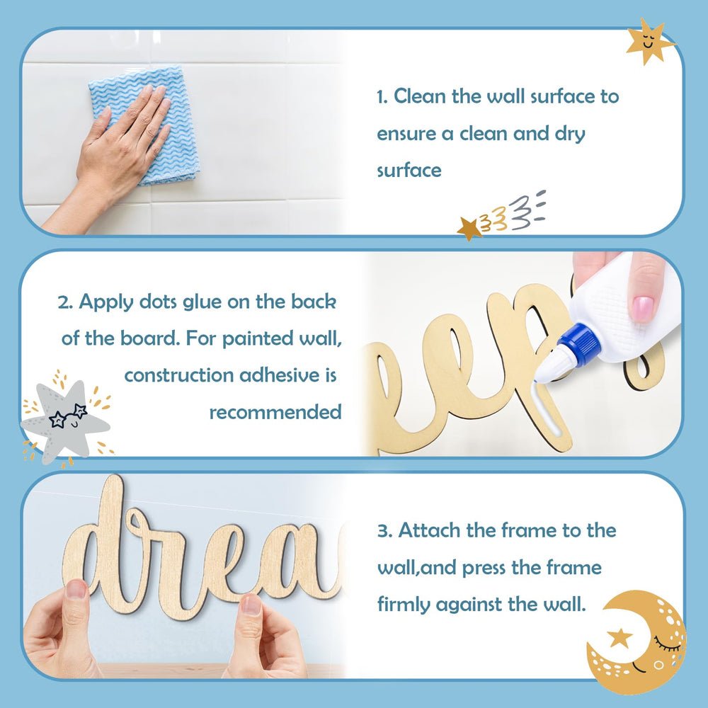 HomeCasa Cloud sign pairs with stars for a cohesive nursery theme.