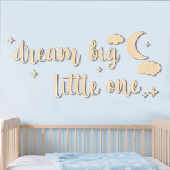 HomeCasa Dream sign enhances nursery decor with a warm focal point.