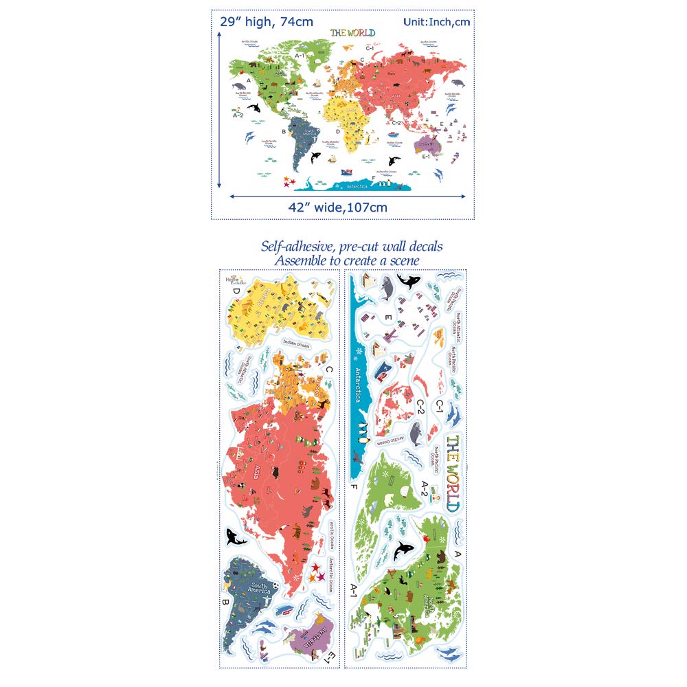 HomeEvolution world map with pre-cut pieces enabling quick assembly in playroom