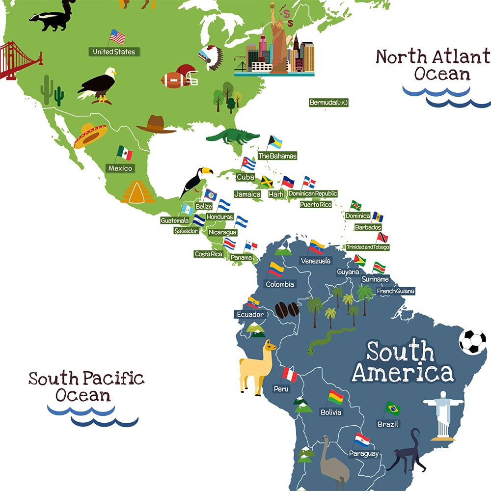 HomeEvolution world map peel-and-stick with residue-free removal for flexible decor