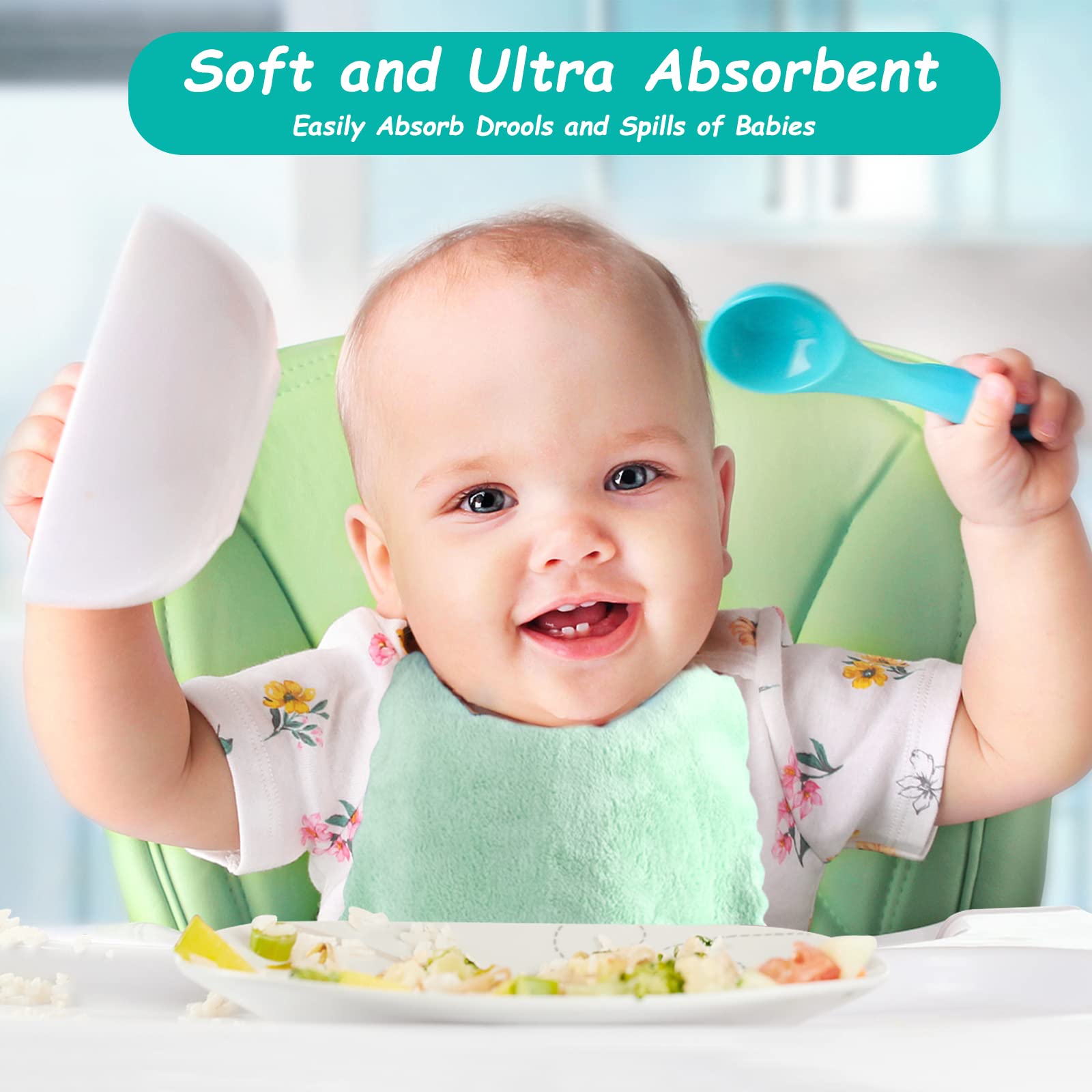 HOMEXCEL colorful baby towels, compact pack for easy storage and travel.