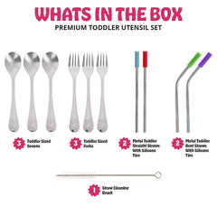 HOMEFAVE toddler forks with rounded tines promote safe toddler dining