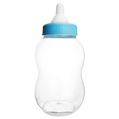 Homeford jumbo milk bottle coin bank in light blue, ideal baby shower centerpiece.
