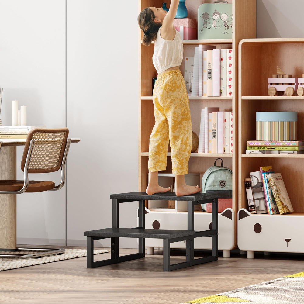 Homeiju adult-use stool helps reach high kitchen cabinets safely.