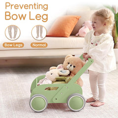 HOMEKOL baby push walker with adjustable handlebar for growing toddlers.