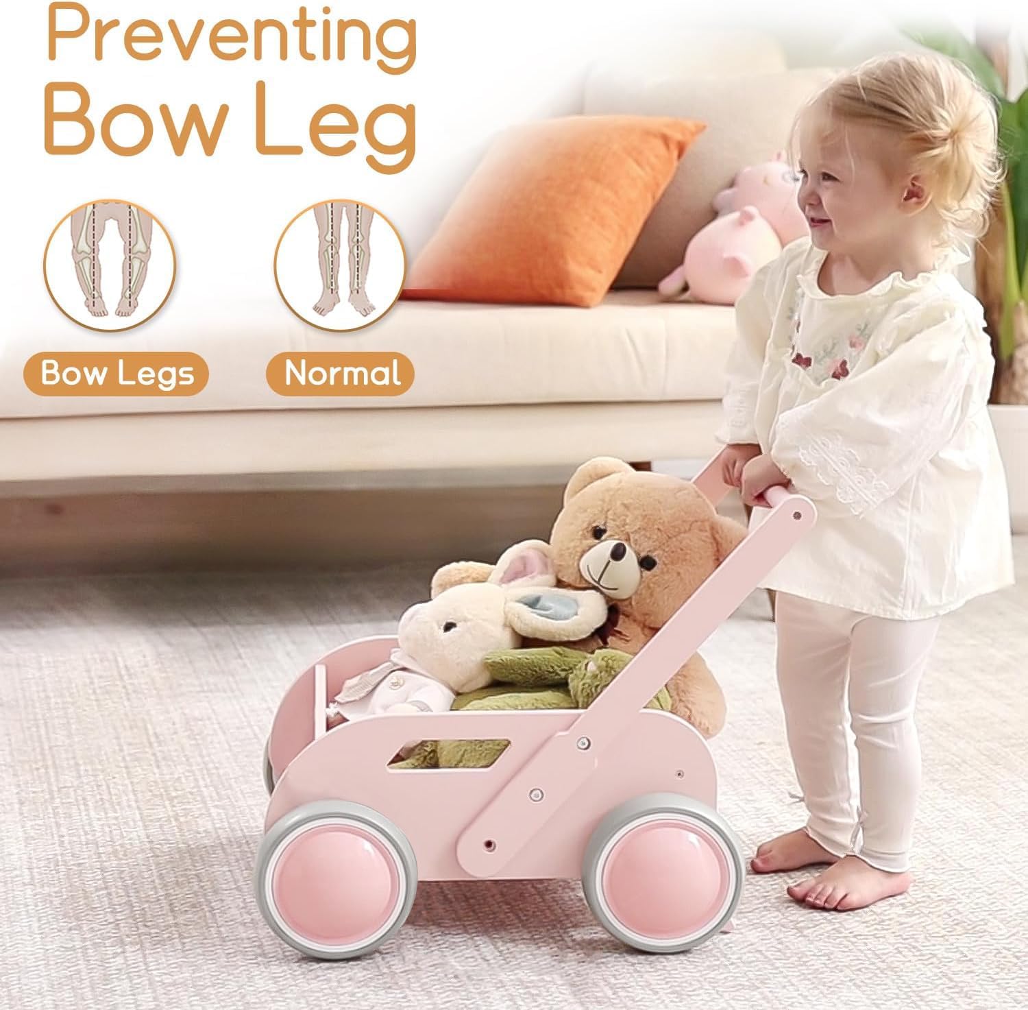 HOMEKOL walker doubles as an activity center for sensory exploration and early learning