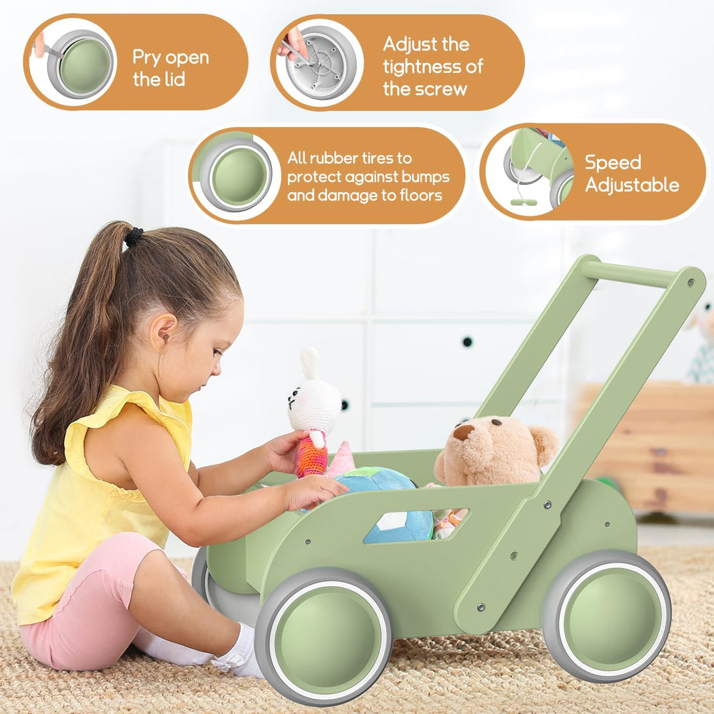 HOMEKOL walker with soft wheels for quiet movement on all floors.