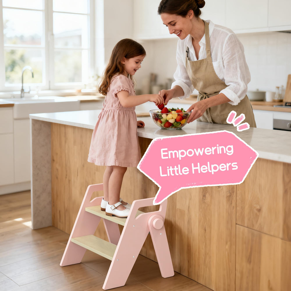 HOMEKOL foldable stool demonstrates flat-fold for compact storage.