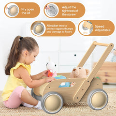 HOMEKOL wooden baby walker anti-tip stoppers prevent tipping during use
