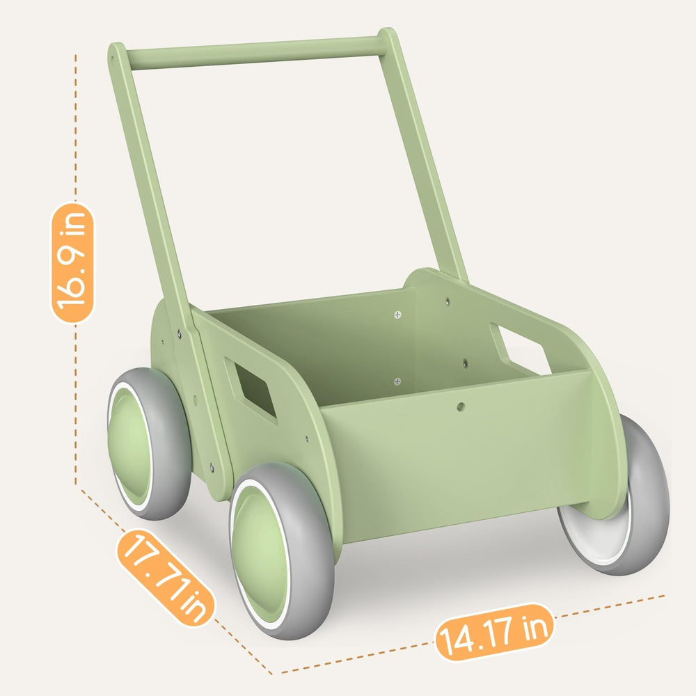 HOMEKOL wooden walker anti-tip design keeps little explorers upright.