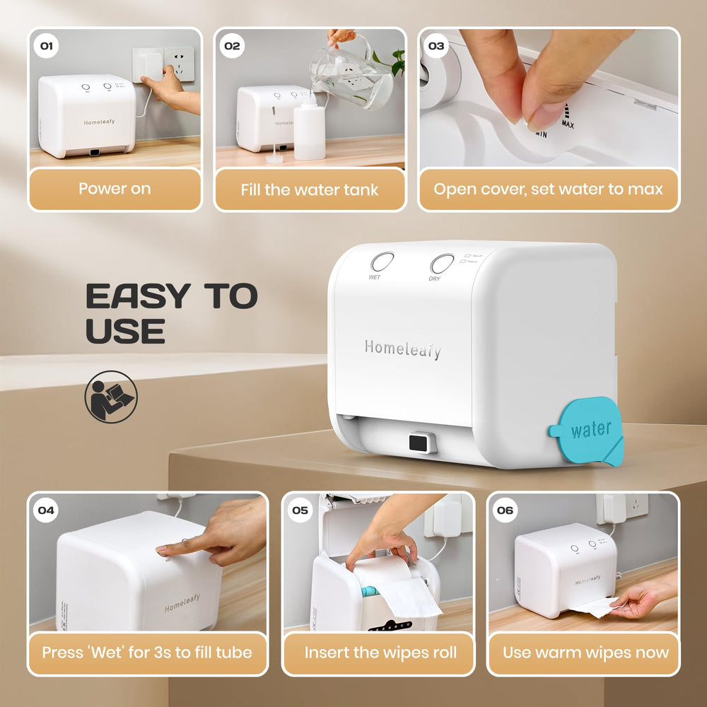 Homeleafy 2-in-1 wipes warmer with extra wipes rolls, ready for gifting.