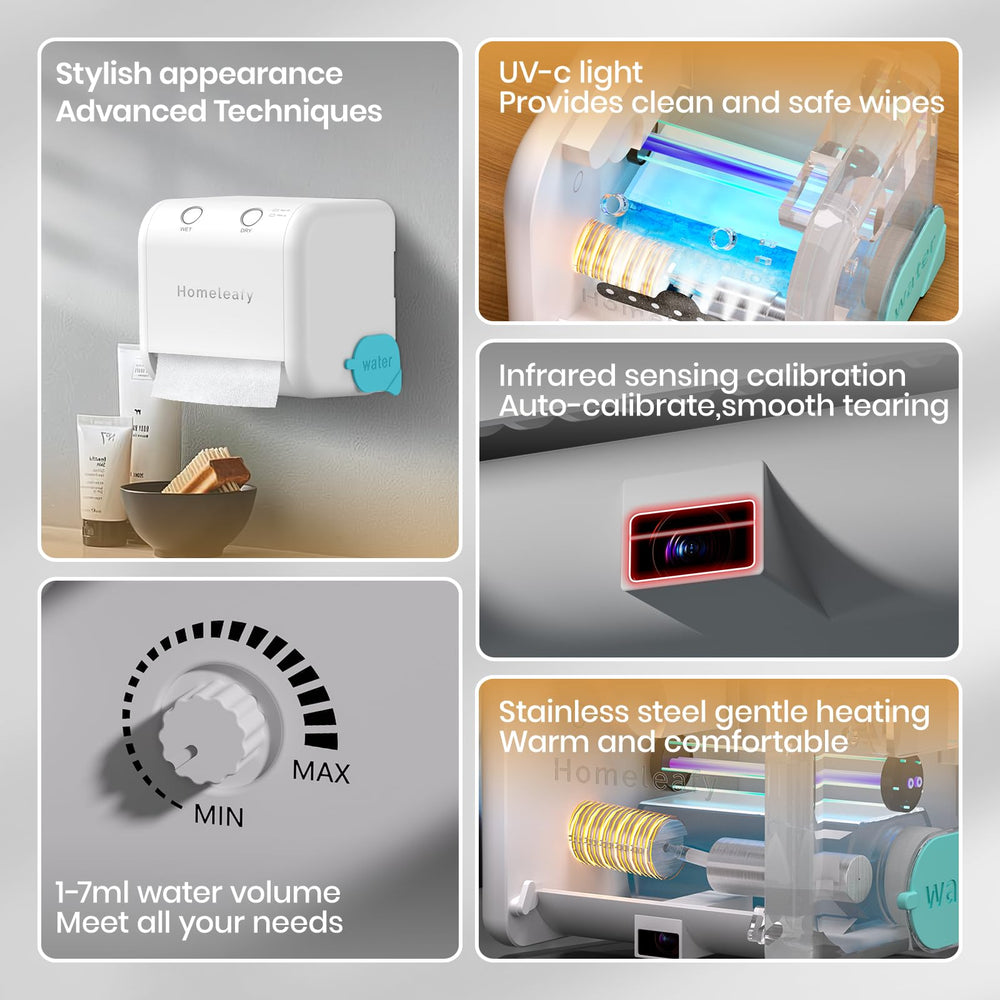 Homeleafy 2-in-1 wipes warmer wall mount ready, saves counter space.