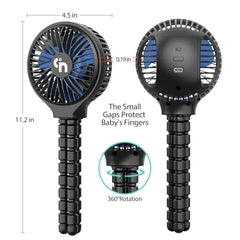 HomeLifairy fan head rotated 360 degrees demonstrating flexible airflow