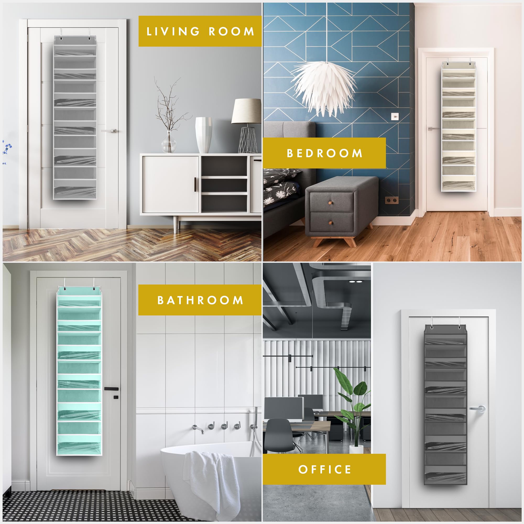 HOMELUX THEORY bedroom storage using door hooks for clothes and accessories