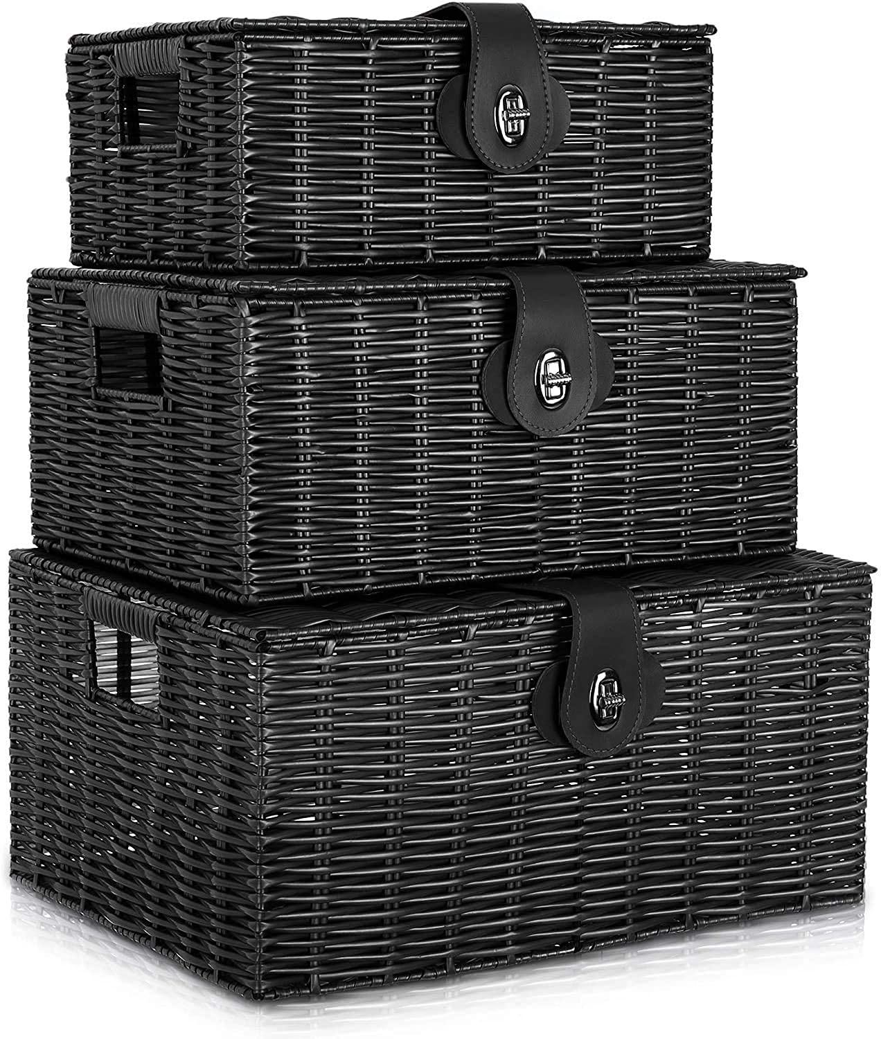 Homepeaz large woven basket set for versatile home organization and clutter control.