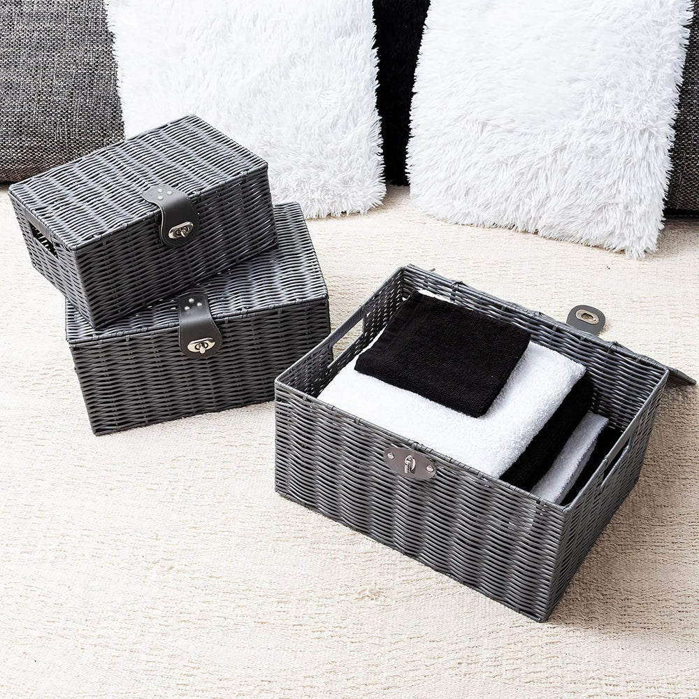 Homepeaz basket-stackable-design saves space while keeping items organized.