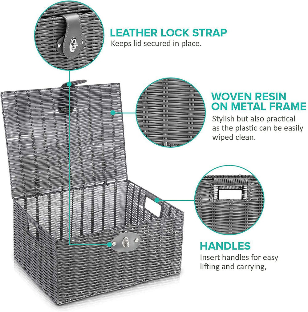 Homepeaz basket-woven-plastic showcases modern texture and easy cleaning.