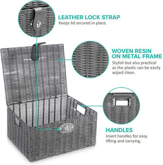 Homepeaz basket-woven-plastic showcases modern texture and easy cleaning.