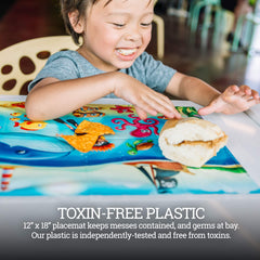 HomeWorthy placemats with extra sticky edges keep mats in place during meals