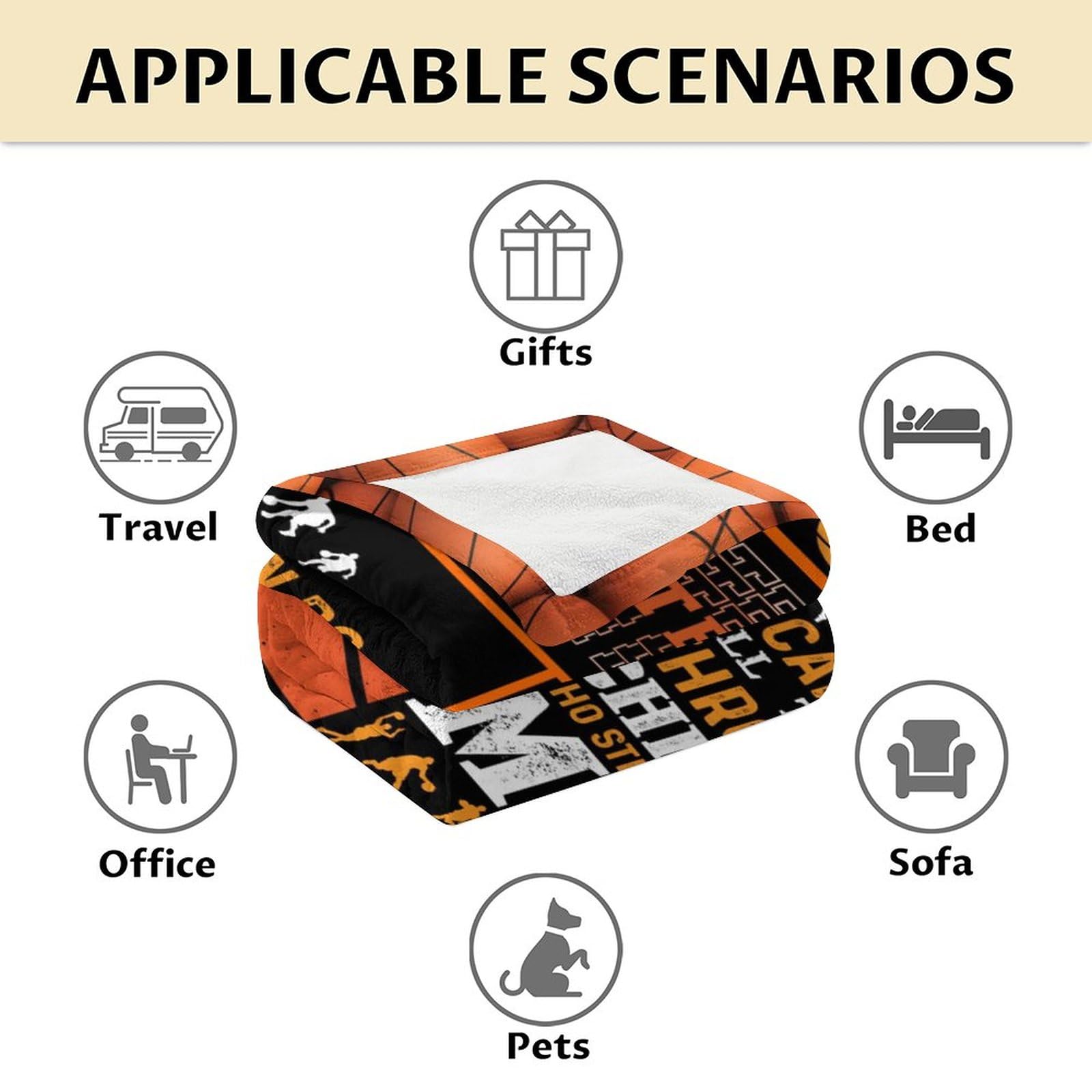 Homexzdiy basketball blanket multi-sizes ideal for beds, couches, and travel.
