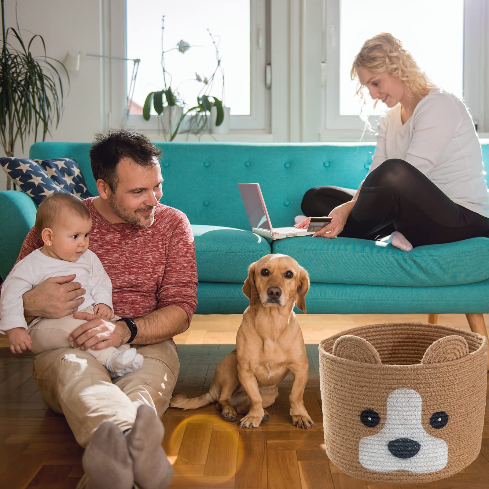 HomeyPine basket available in five colors for versatile room decor and organization.