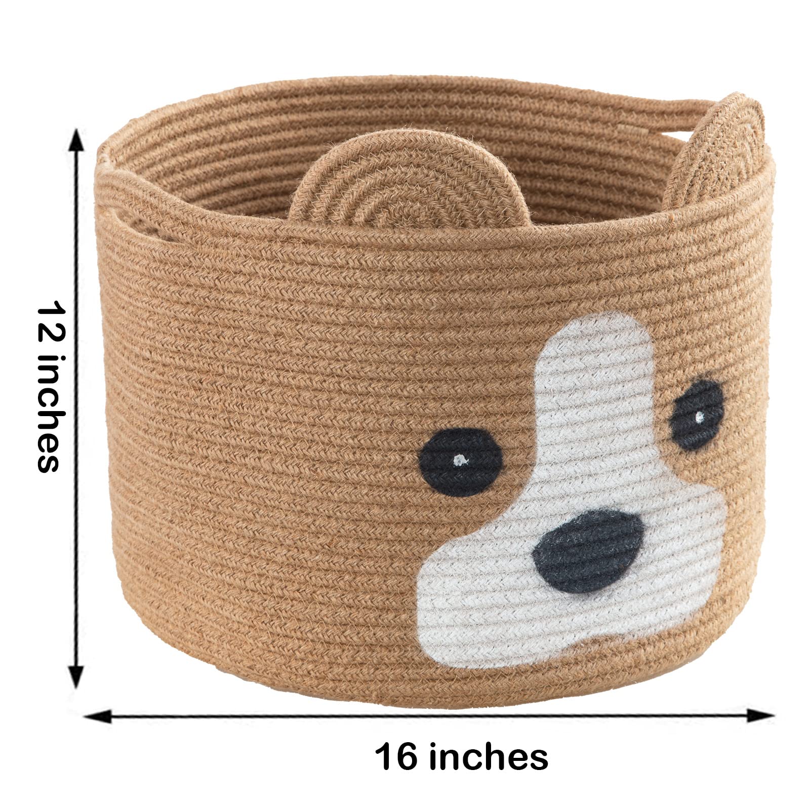 HomeyPine dog shaped basket with dog face design; decorative and functional storage.