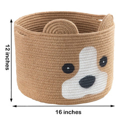 HomeyPine dog shaped basket with dog face design; decorative and functional storage.