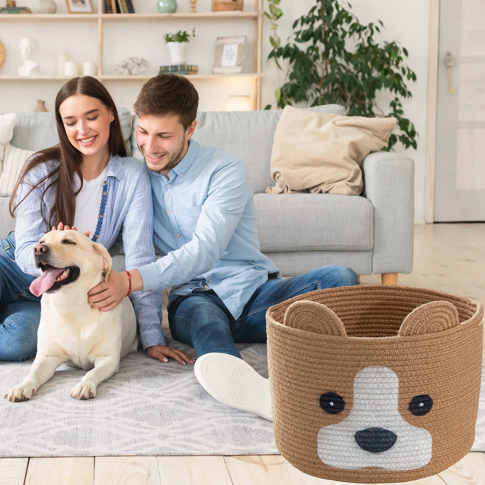 HomeyPine rope basket is lightweight and versatile for blankets, toys, towels.