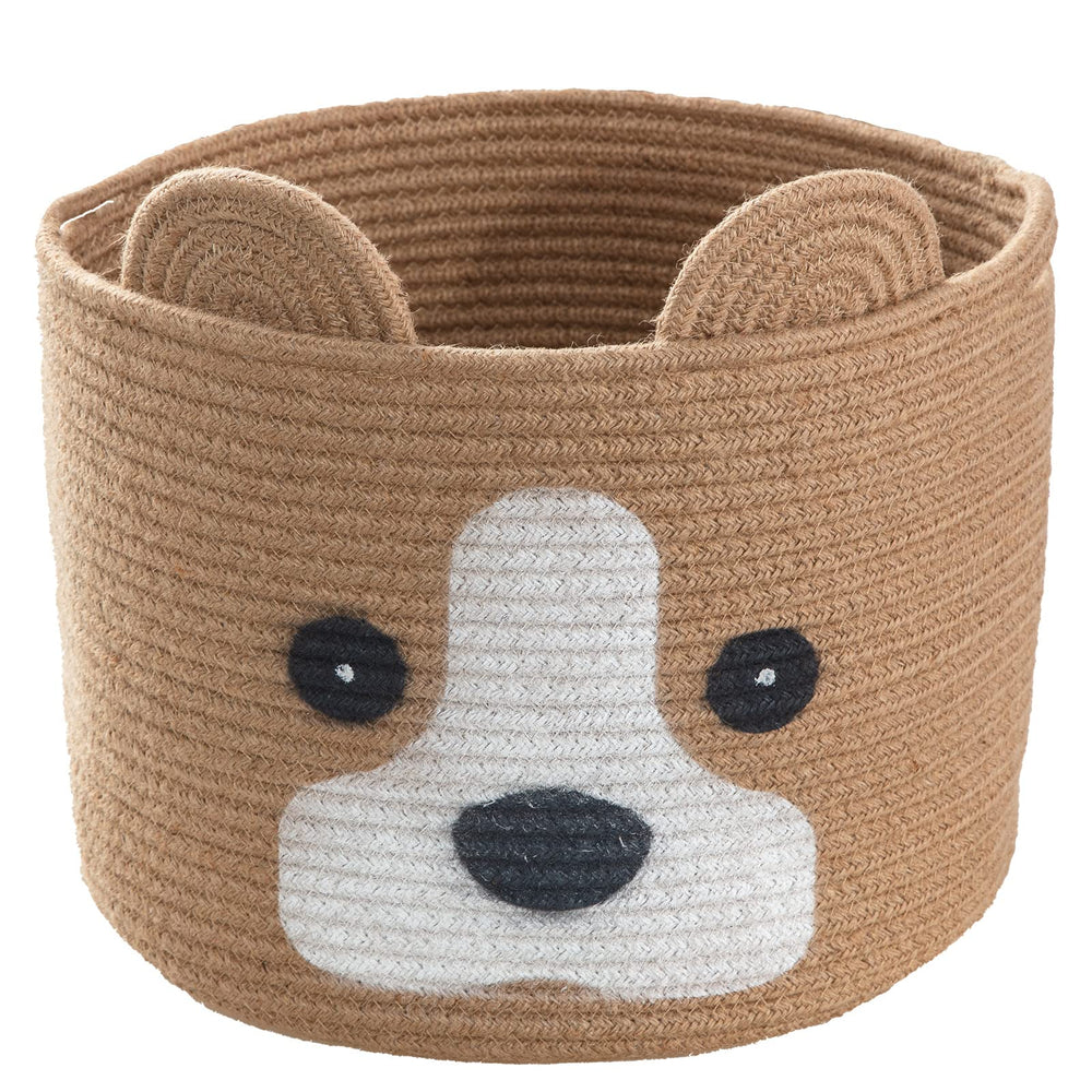 HomeyPine large dog shaped basket with twin handles for easy carrying.