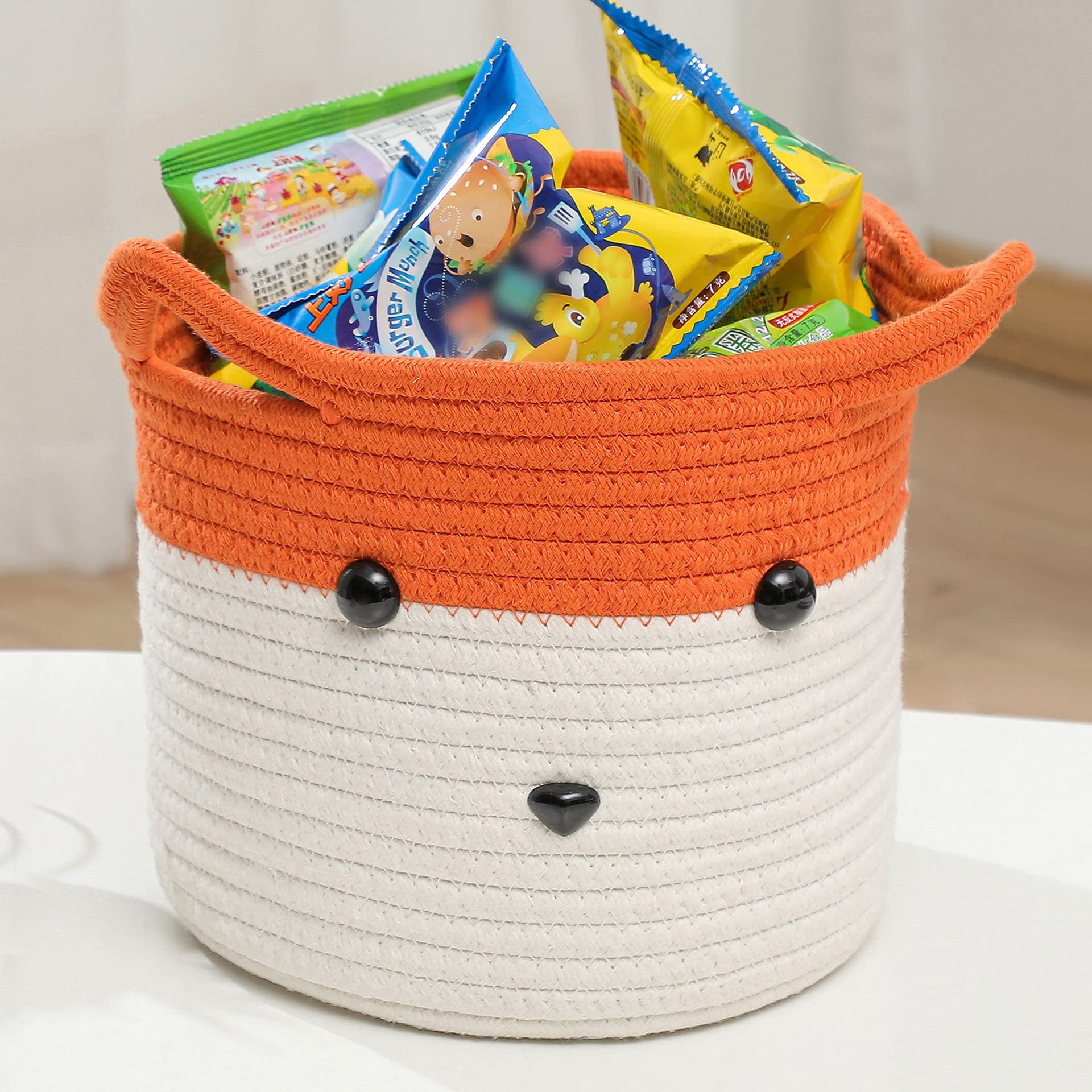 HomeyPine Fox Basket in living room as a decorative accent
