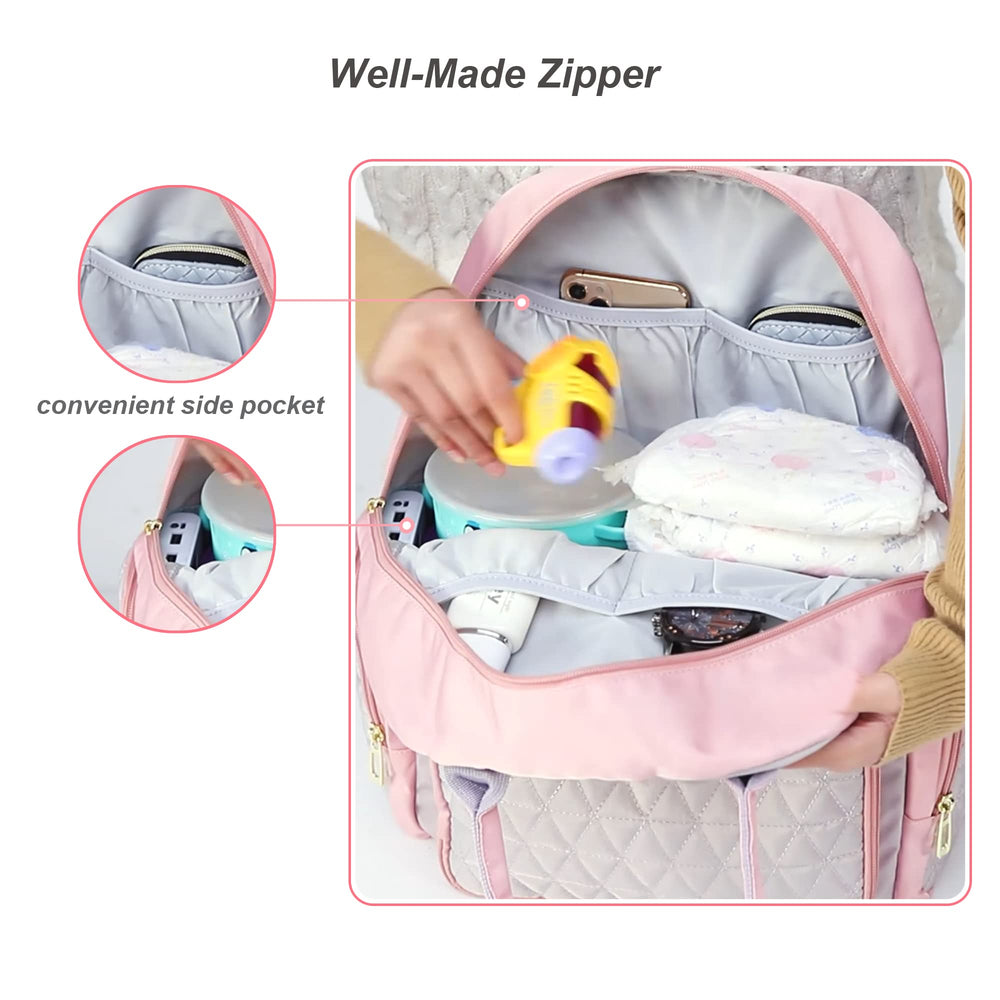 Homfu diaper bag backpack with changing pad for easy on the go changes
